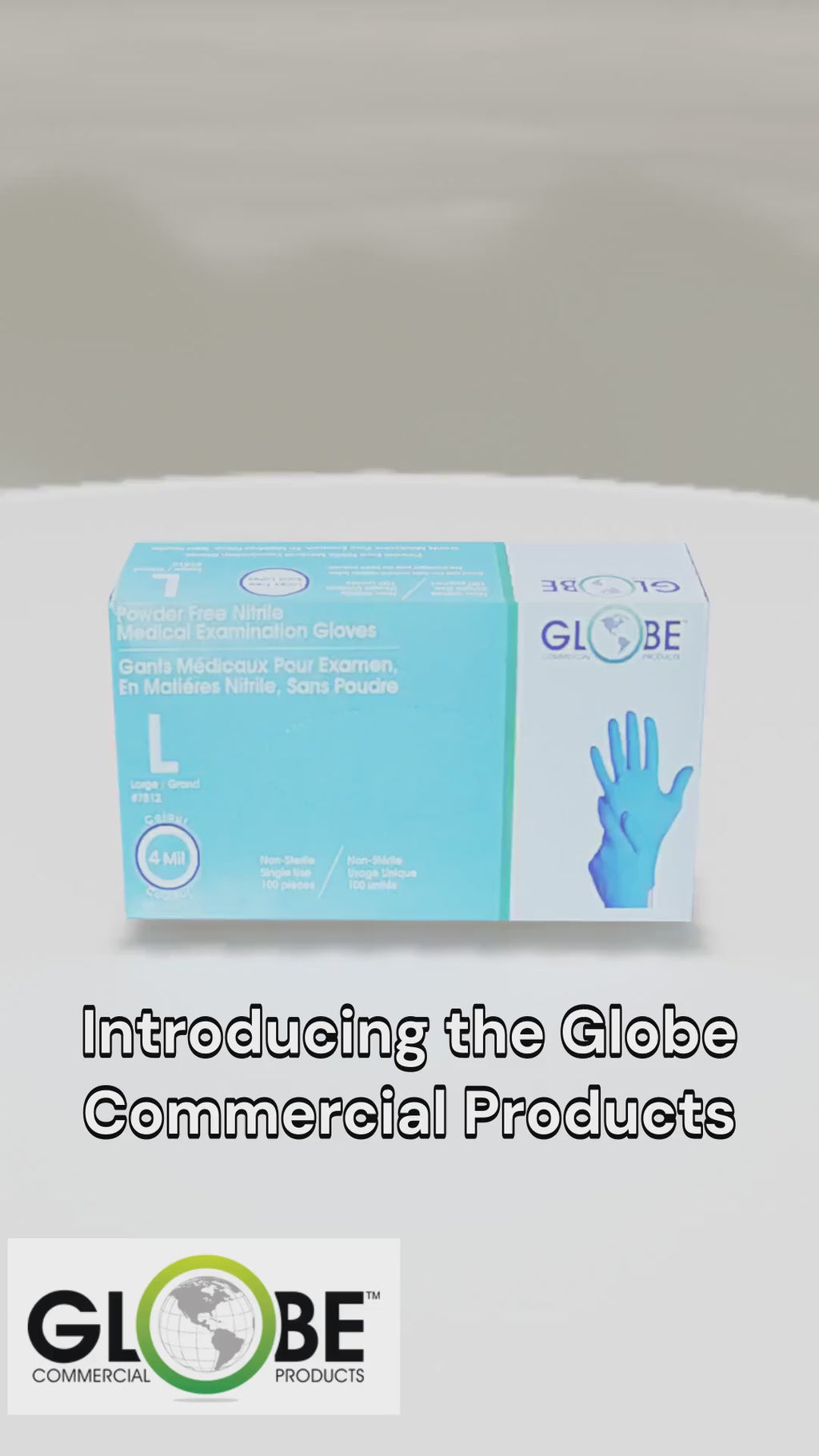 Steel Blue Nitrile Gloves Powder Free 4mil Sky  Medical - Large (box of 100)- vonex